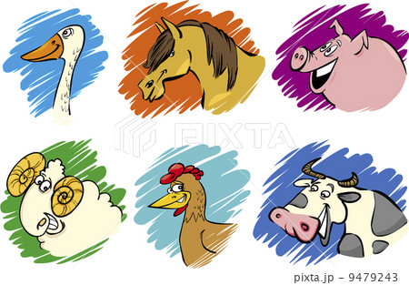 Set of cartoon farm animals 9479243