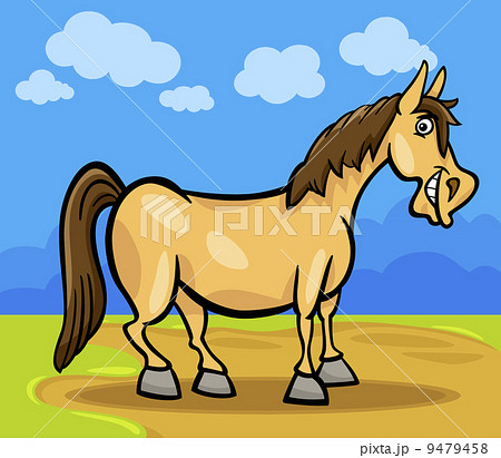 horse farm animal cartoon illustration 9479458