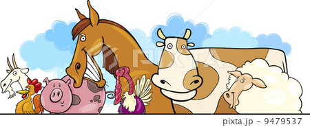 Cartoon Farm animals design 9479537