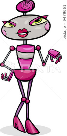 cartoon female robot illustration cartoon female robot illustration 9479661