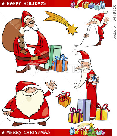 Santa and Christmas Themes Cartoon Set Santa and Christmas Themes Cartoon Set 9479910