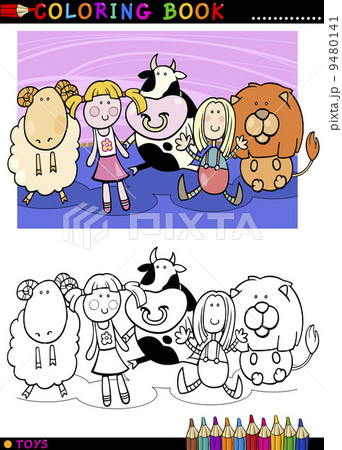 Cartoon cute toys for coloring 9480141