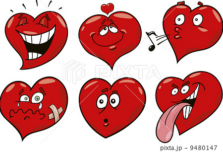 cartoon hearts set 9480147