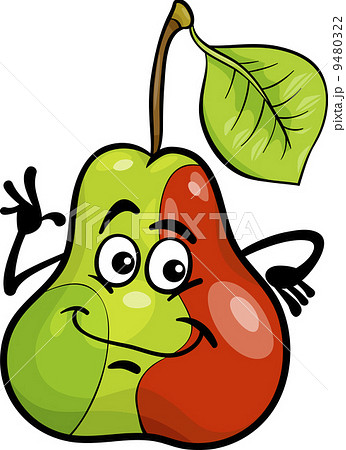 funny pear fruit cartoon illustration 9480322