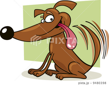Dog wagging his tail cartoon Dog wagging his tail cartoon 9480398