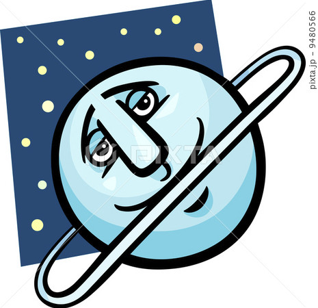 funny uranus planet cartoon illustration - Stock Illustration [9480566] -  PIXTA