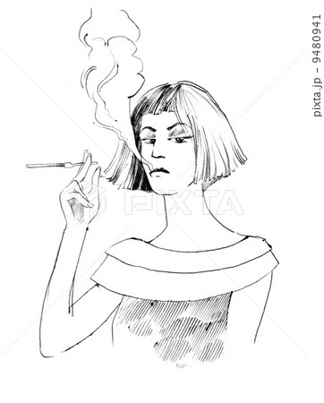 woman smoking a cigarette 9480941