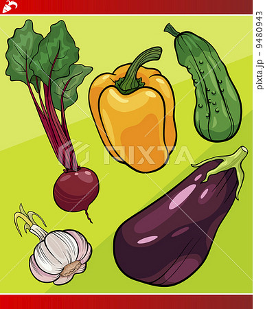 vegetables set cartoon illustration 9480943
