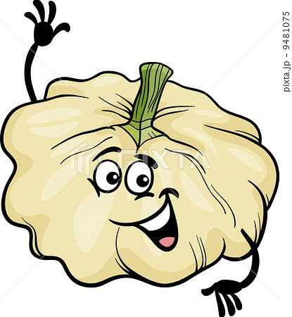 funny patison vegetable cartoon illustration 9481075