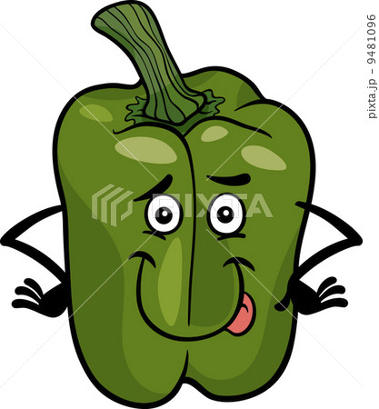 cute green pepper cartoon illustration cute green pepper cartoon illustration 9481096