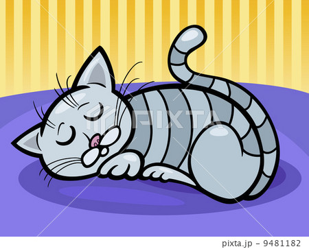 sleeping cat cartoon illustration 9481182