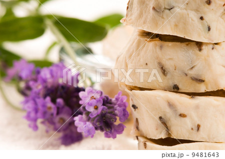 Handmade Soap With Fresh Lavender Flowers And Bath Salt Handmade Soap With Fresh Lavender Flowers And Bath Salt 9481643