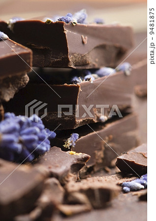 Homemade chocolate with lavender flowers 9481875