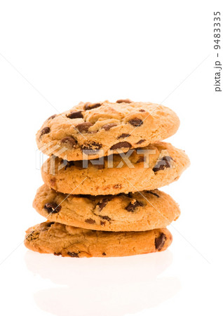 Chocolate Chip Cookies isolated on the white 9483335