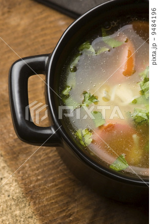 Chicken soup in the ceramic bowl 9484196