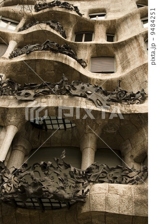modernist house by antonio gaudi - la padrera. detail modernist house by antonio gaudi - la padrera. detail 9484251