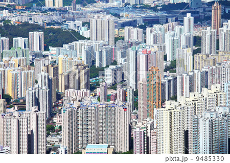 Hong Kong crowded building 9485330
