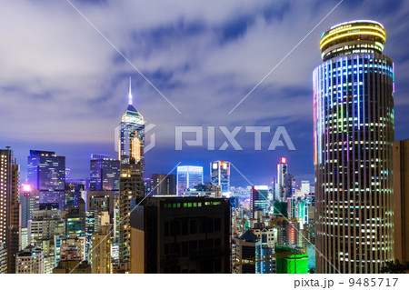 Cityscape in Hong Kong at night 9485717