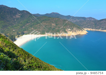 Island with beach and mountain 9485754