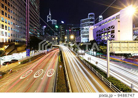 Busy traffic on highway at night Busy traffic on highway at night 9486747