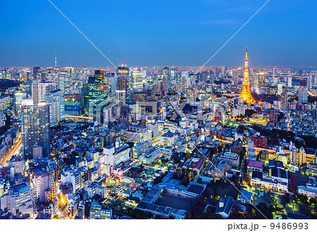 Tokyo cityscape at night 9486993