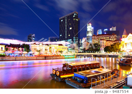Singapore city skyline at night 9487554
