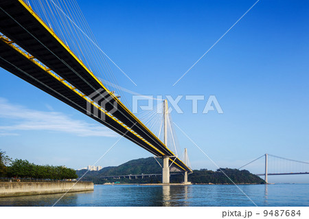 Suspension bridge in Hong Kong 9487684