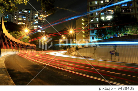 car light in city at night 9488438
