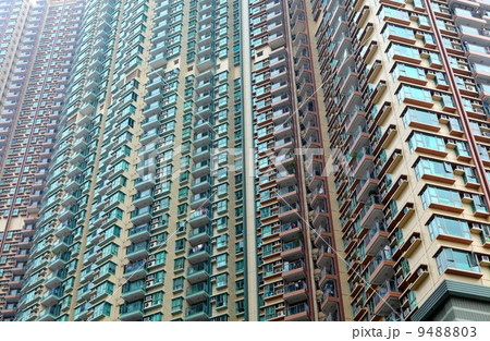 Exterior of apartment building in Hong Kong Exterior of apartment building in Hong Kong 9488803