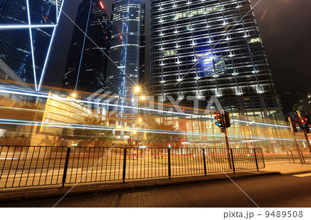 traffic through downtown in Hong kong traffic through downtown in Hong kong 9489508