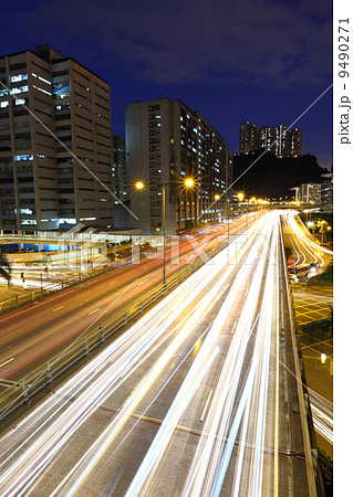 light trails in mega city light trails in mega city 9490271