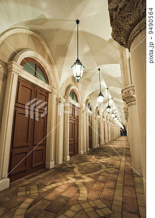 corridor, italian building style corridor, italian building style 9490564