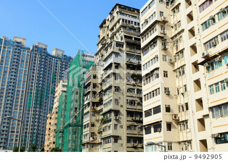 Hong Kong crowded building 9492905