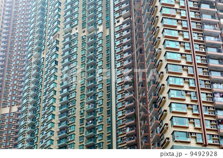 Exterior of residential building in Hong Kong Exterior of residential building in Hong Kong 9492928