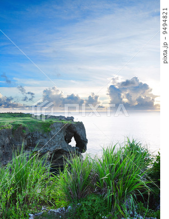 sunset on Manzamo , in Okinawa 9494821