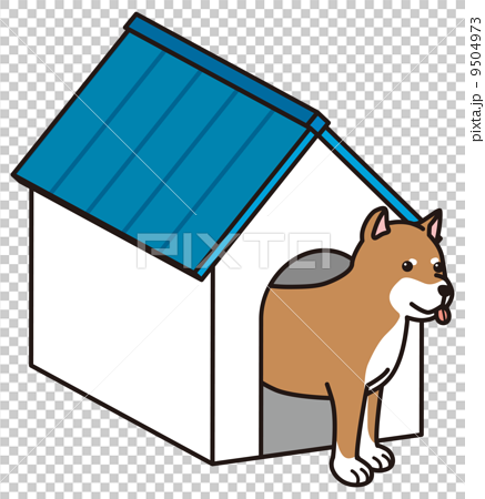 犬と犬小屋のイラスト素材