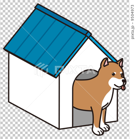 犬と犬小屋のイラスト素材