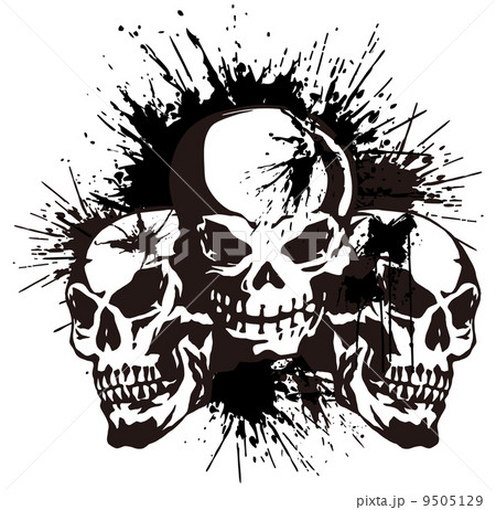頭蓋骨とペイント 9505129