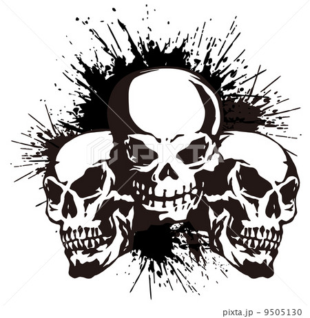 頭蓋骨とペイント 9505130