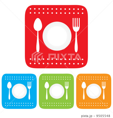 Dish, Fork and spoon icon, restaurant sign 9505548