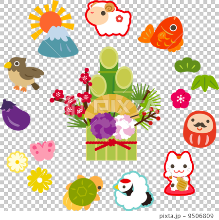 Undeveloped figurines and Kadomatsu and luncheon 9506809