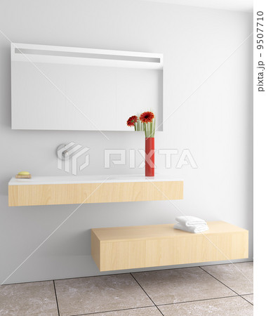 modern bathroom with white wall 9507710