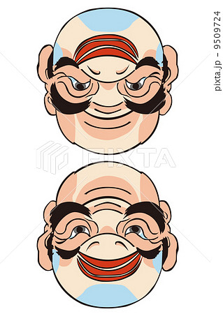 歌川国芳 両面相 ほてい・あさひなのイメージイラスト 9509724