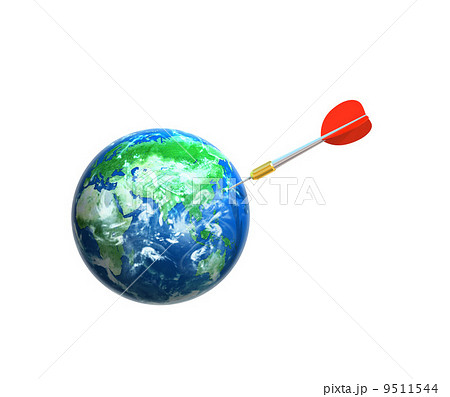 地球／日本列島にダーツの矢を当てる 9511544