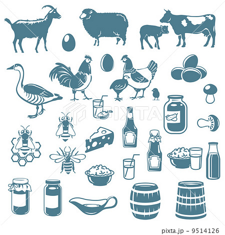 icons of animals and food 9514126