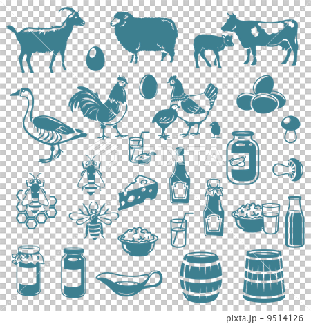 icons of animals and food 9514126