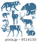 vector wild northern animals and bird on a white background 9514130