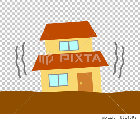 地震に見舞われる家 9514598
