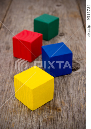 Colorful cubes on the old floor 9515784