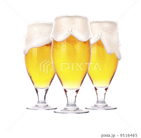 Frosty glass of beer isolated 9516465